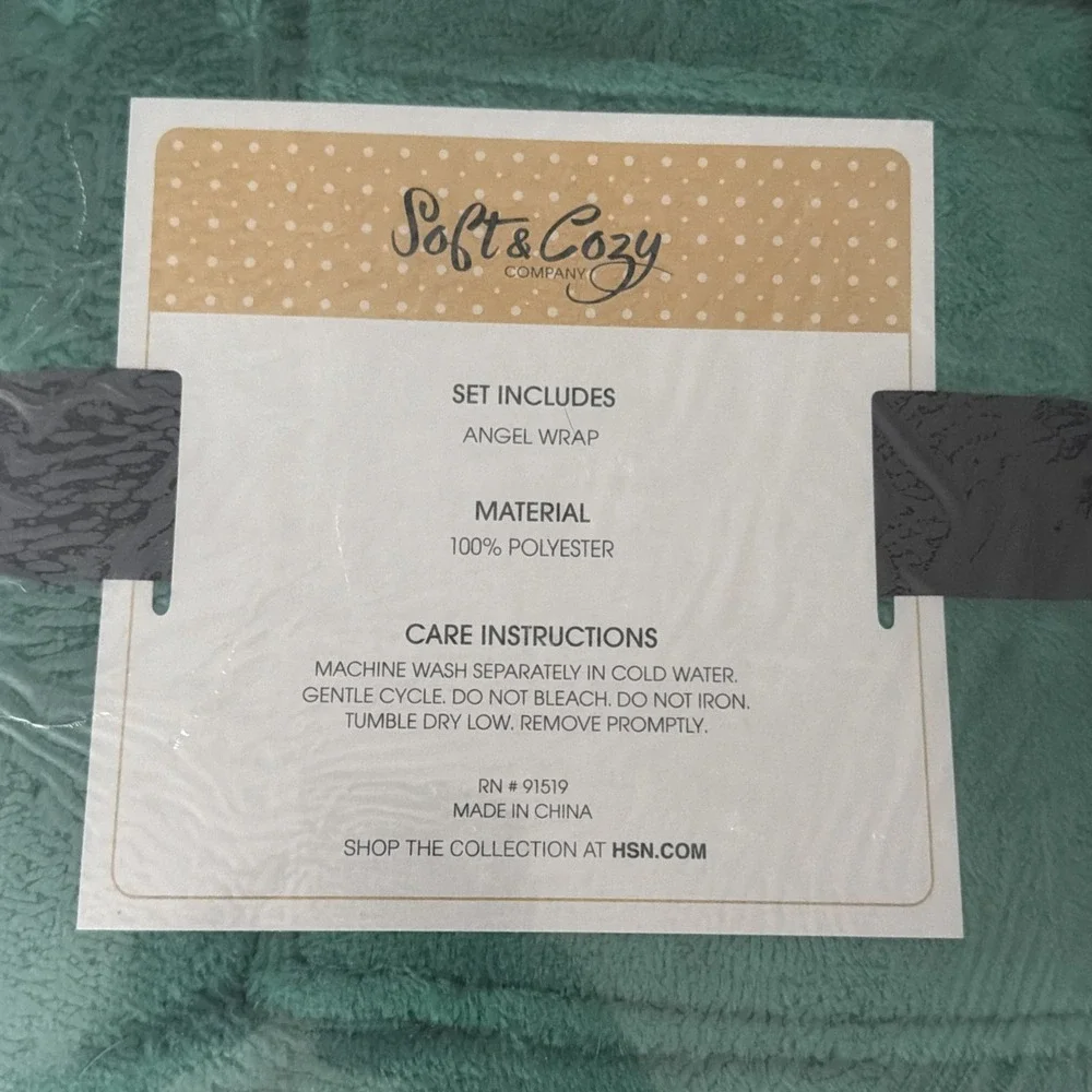 Soft Cozy Angel Wrap Throw Blanket Green Plush Sherpa Gift Lounge‎ Comfort